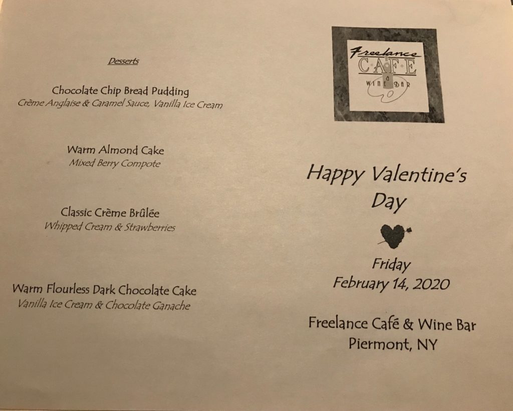 Valentine-menu